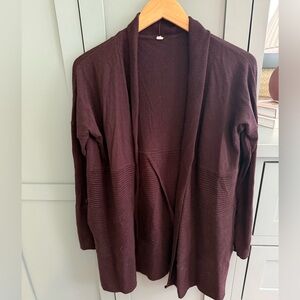 Lululemon cardigan can be worn as long cardigan or upside down as cropped shawl